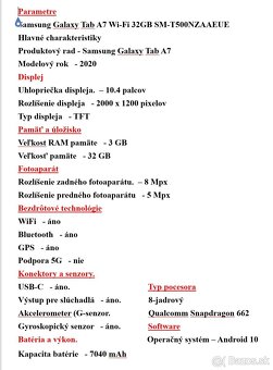 Predám tablet Samsung Galaxy A7 - 3