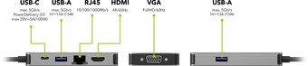 USB-C Dock Station 6 v 1, AlzaPower Metal, vesmírno-sivý - 3