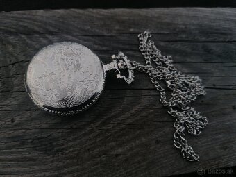 Strieborný vlak vreckové hodiny - 3