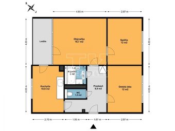 3 izbový byt, sídlisko SNP - 68 m2 - 3