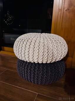 Pletené taburetka, priemer 43cm - 3