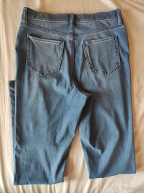 Dámske modré elastické skinny džínsy - 3