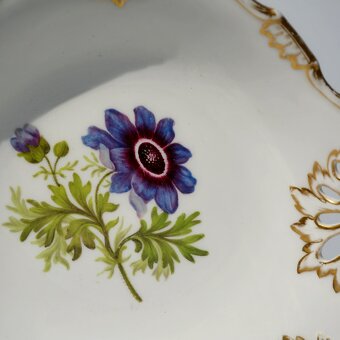 Starožitná porcelánová misa - nežný kvet mučenky - 3