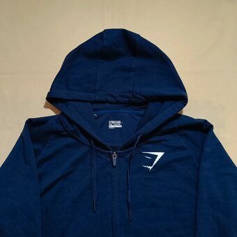 Gymshark modrá mikina na zips s kapucňou XL - 3
