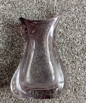 Fialová váza – hutné sklo, sklárne Nový Bor - 3