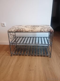 Kovový vešiak s kovovým botníkom - 3