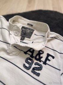 Abercrombie&Fitch pánske biele pasikavé tričko polo - 3