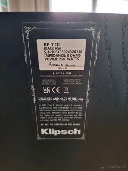 Nové Klipsch RF-7 III, predaj/výmena za B&W - 3