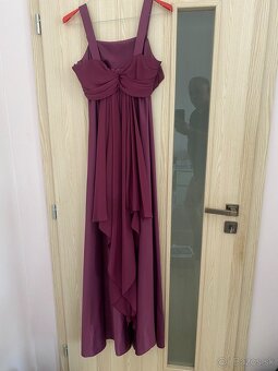 Dámske saténové  spoločenske šaty veľkosť  38 + kabelka - 3