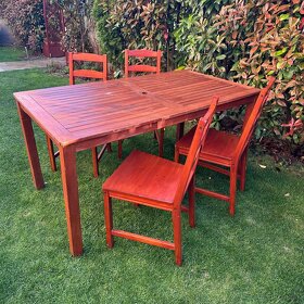 Drevená lavica, stôl a stoličky - 3