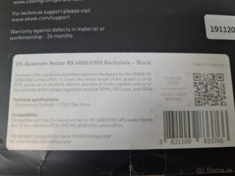 Vodný blok EK-Quantum Vector RX 6800/6900 D-RGB-Nickel+Plex - 3