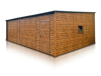 🏡 Prémiová plechová garáž 9 × 6 m – DIZAJN ZLATÝ DUB + RAL - 3