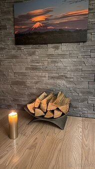 Designový stojan na drevo nerezový - 3