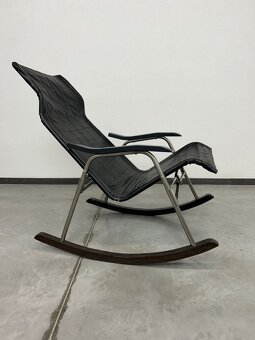 Japonské kožené skladacie hojdacie kreslo - 3