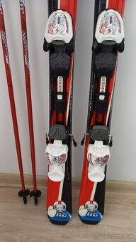 Detske lyze 110 cm, lyziarky, palice a prilba - 3