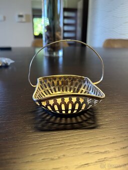 Starožitný strieborný košík - 3