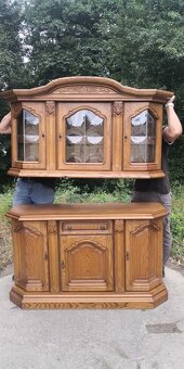 Rustikálna masivna komoda s vitrínkou - 3