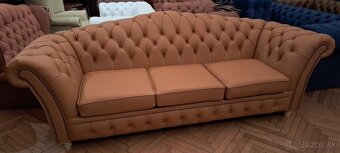 Sedačka Chesterfield. Kožená. - 3