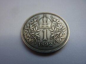 R-U vzácna 1 koruna 1892 bz vo veľmi peknom stave - 3