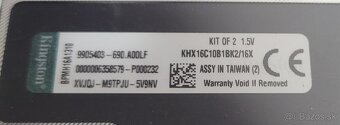 Predám pamäte 16GB (2x8) DDR3 Kingston HyperX 1600Mhz - 3