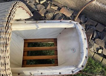 Predám starožitný detský prútený kočík pre bábiky / 50.roky - 3