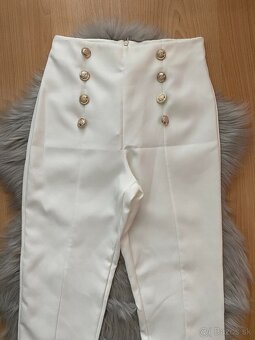 Biele elegantné nohavice - 3