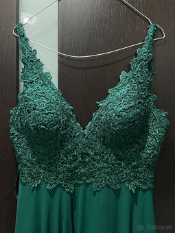 Zelené spoločenské šaty veľkosť M - 3