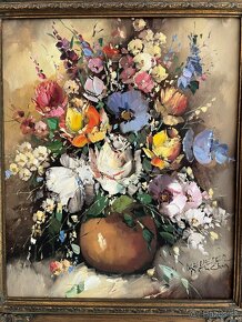 Predam obraz Olejomaľba "Kvetinové zátišie" Otmar LEDERER - 3
