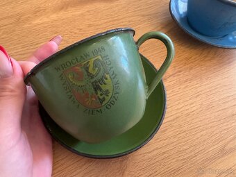 set smaltovaných hrnčekov WROCLAW 1948 - 3