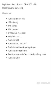 Digitálne piano s kladivkovou mechanikou - 88 kláves - 3
