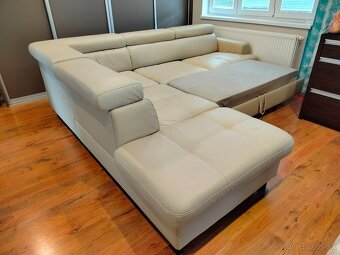 Celokožená rohová sedačka - 3