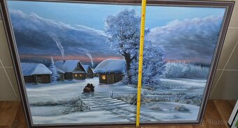 Obraz zasnežená dedina, Ukrajina - 3