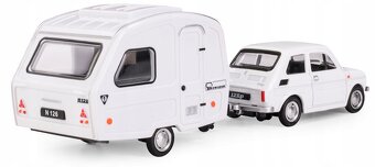 Fiat 126 + Niewiadow N250C 1:43 white - 3