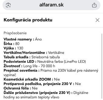 Zrkadlo 80x130 Led - 3