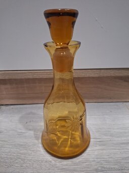 Karafa + poháre z ambrového skla - 3