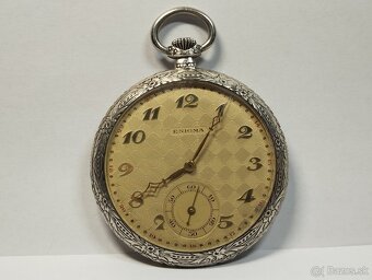 Starožitné pánské kapesní stříbrné hodinky značené ENIGMA - 3