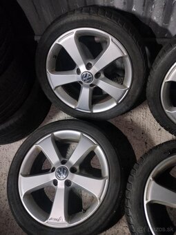 4ks alu disky orig. Vw 5x112 R17 pneu dojazd - 3