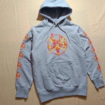 Palace flamed hood sivá mikina s ohňom S - 3