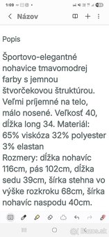 Pánske tmavomodré športovo-elegantné nohavice - 3