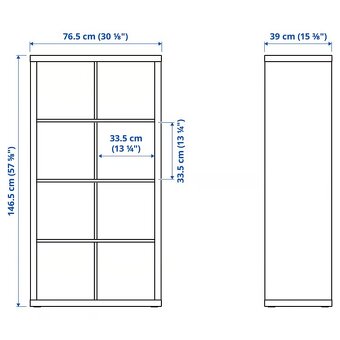 Tyrkysovo modrá lesklá skrinka Kallax 77x147 - 3