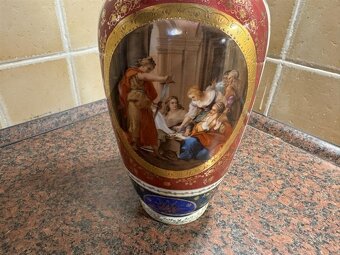 Starožitná porcelánová váza vo viedenskom štýle - 3