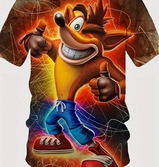 PÁNSKE TRIČKO XXL S 3D POTLAČOU CRASH BANDICOOT - 3