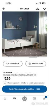 Detská posteľ IKEA s matracom. - 3