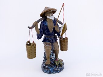Japonská Keramická Figúrka - Rybár - 3