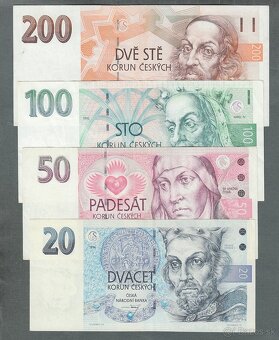 ré bankovky sestava vydání 1993 VZÁCNÉ 20-500 Kč, pěkný stav - 3