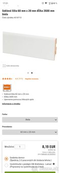 Biela soklová lišta na plávajucu podlahu - 3