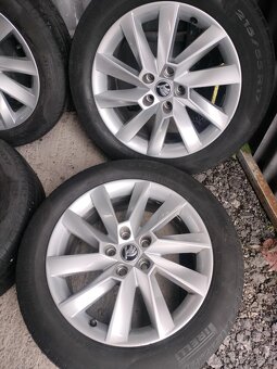 4ks alu disky orig. Škoda 5x112 R17 pneu 215/55 R17 5mm - 3