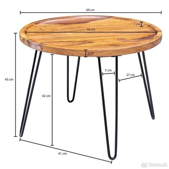 Konferenčný stolík palisander 60 x 45 cm - 3