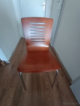 Jedálenská stolička drevo + kov - 3