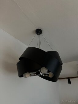 Čierne stropné svietidlo + stojaca lampa - 3